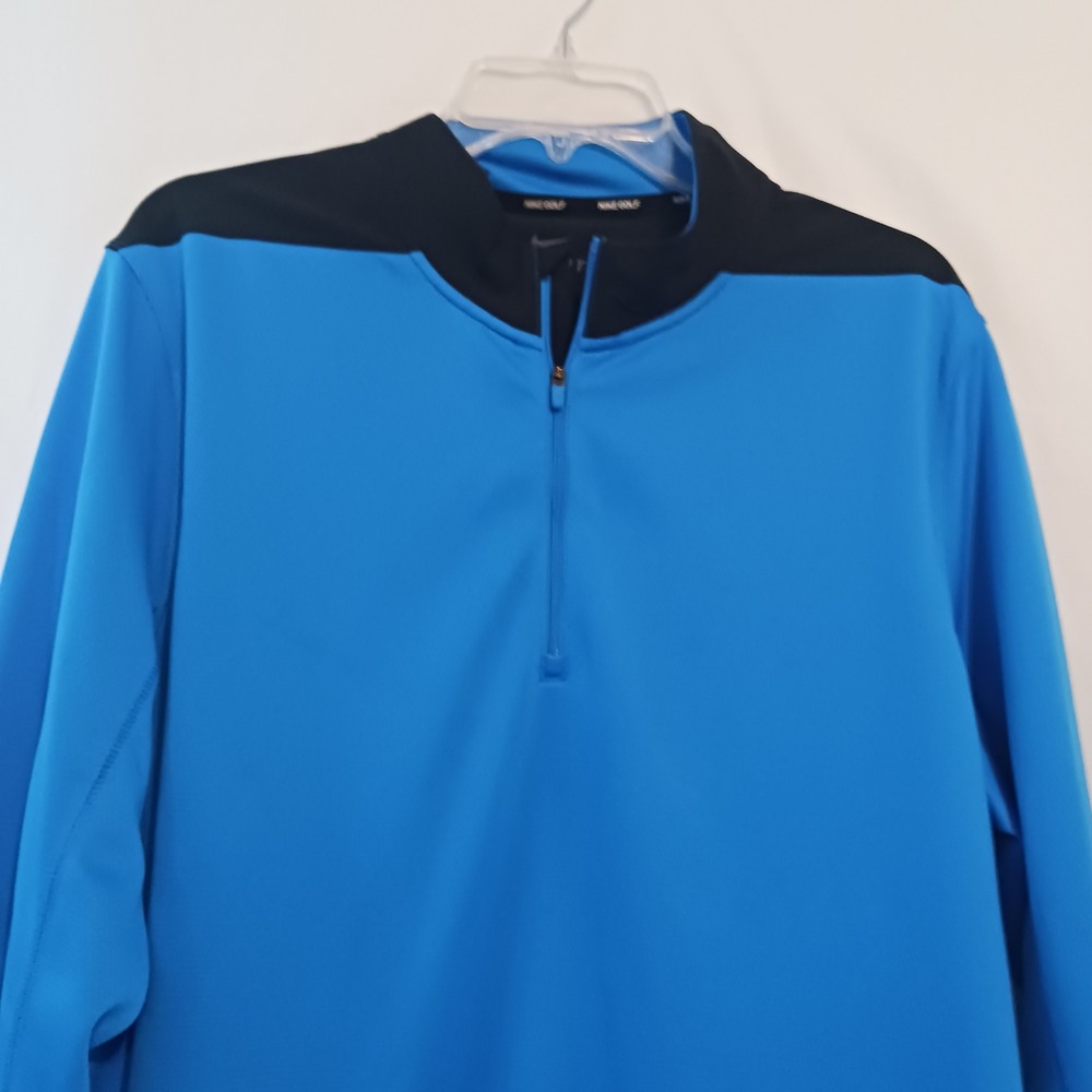Nike Golf Quarter Zip Pullover Mens L Blue Excellent Dri-FIT Activewear Top